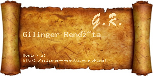 Gilinger Renáta névjegykártya